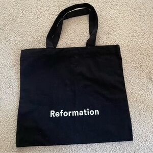 NWOT Reformation Small black and white tote bag
